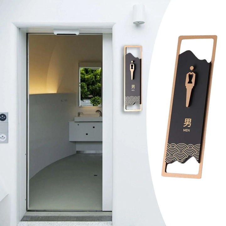 YANYXR BCS3220006 3D WC jel, öntapadós akril, 3 rétegű réteges design, vízálló, fekete/arany