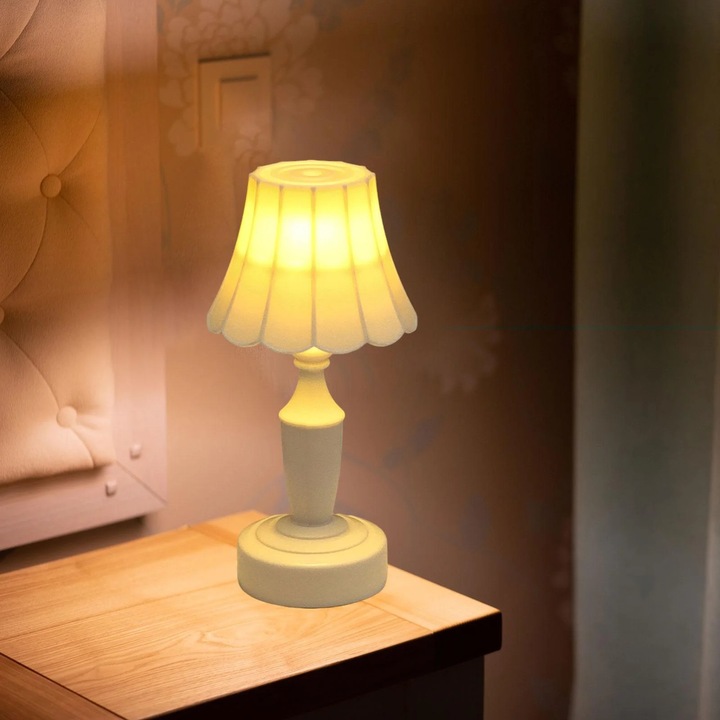 Настолна лампа YANYXR BCS3223851, мини LED от PP, топла светлина, бяла, 5.51 x 2.56 инча