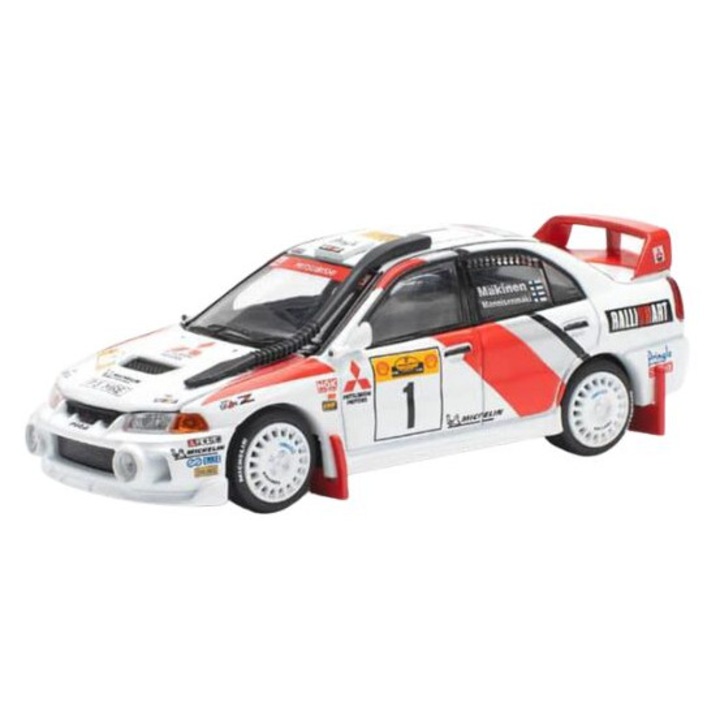Mitsubishi Lancer Evolution IV #1 modell, 1998-as kenyai Safari Rally, 1:64 méretarány, Pop Race