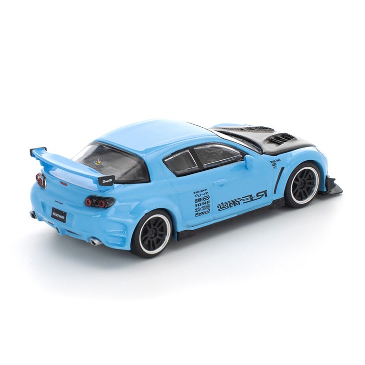 Mazda RX-8 Re-Amemiya Light Blue autómodell, 1:64 méretarány, Pop Race