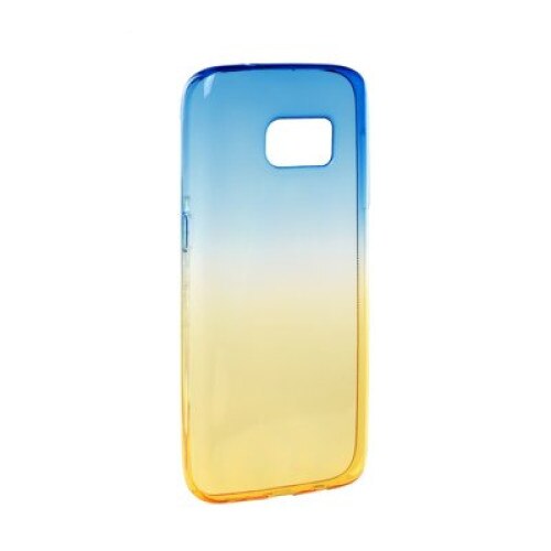 Husa protectie OMBRE CARBON pentru SAMSUNG GALAXY S7 (G930), Albastru/Auriu