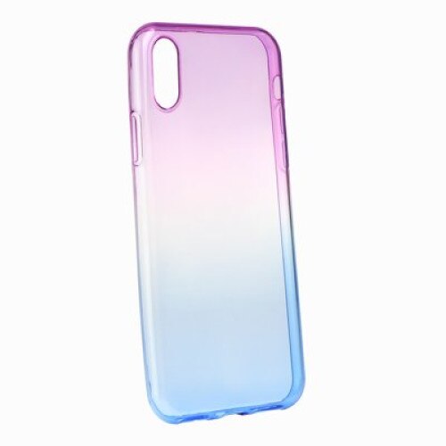 Husa protectie OMBRE CARBON pentru iPhone X, Violet/Albastru