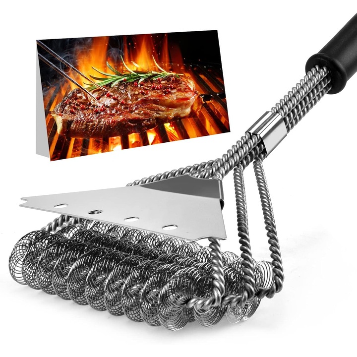 carmdering EMAG-FG-475 grilltisztító kefe, rozsdamentes acél, ezüst, 46 cm (18 hüvelyk)