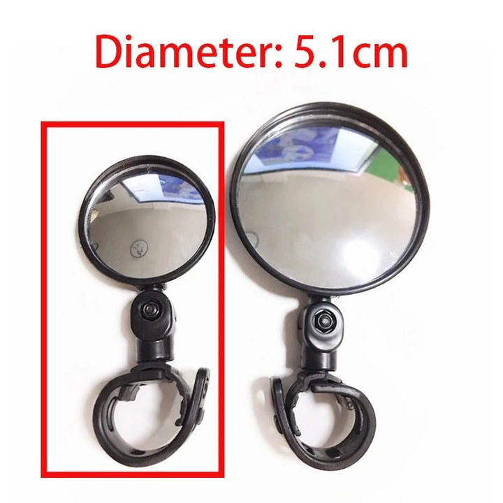 Огледало за обратно виждане за електрически скутер, модел Scooter Mirrors 534/535/140 (K0323-0806-CJ1937), съвместимо с Xiaomi M365, захващане 15–35 мм, диаметър 5.1 см, черно