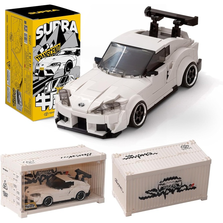 Set Constructie Toyota Supra, Model Oficial, 367 Piese, Cutie Display