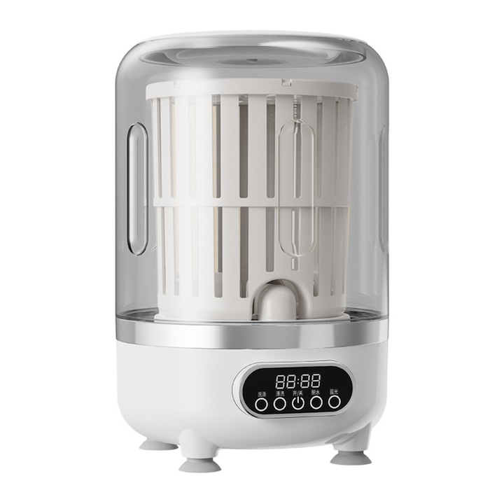Mini Masina de Spalat Portabila NOVATINO®, Capacitate 3L, Turbina Bidirectionala Puternica, Display LED Digital, Ideala pentru Spalare Rapida si Eficienta, Economie de Apa si Energie, Ideala pentru Lenjerie Intima sau Haine Bebelusi, Compacta
