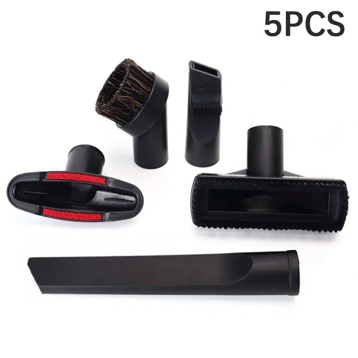Set 5 accesorii pentru aspirator, compatibile cu Karcher MV2/A2004/A2024/WD2/WD3/WD3P/DS5500, model K0323-0806-CJ4278, perii si duze pentru canapele, colturi si spatii inguste, negru