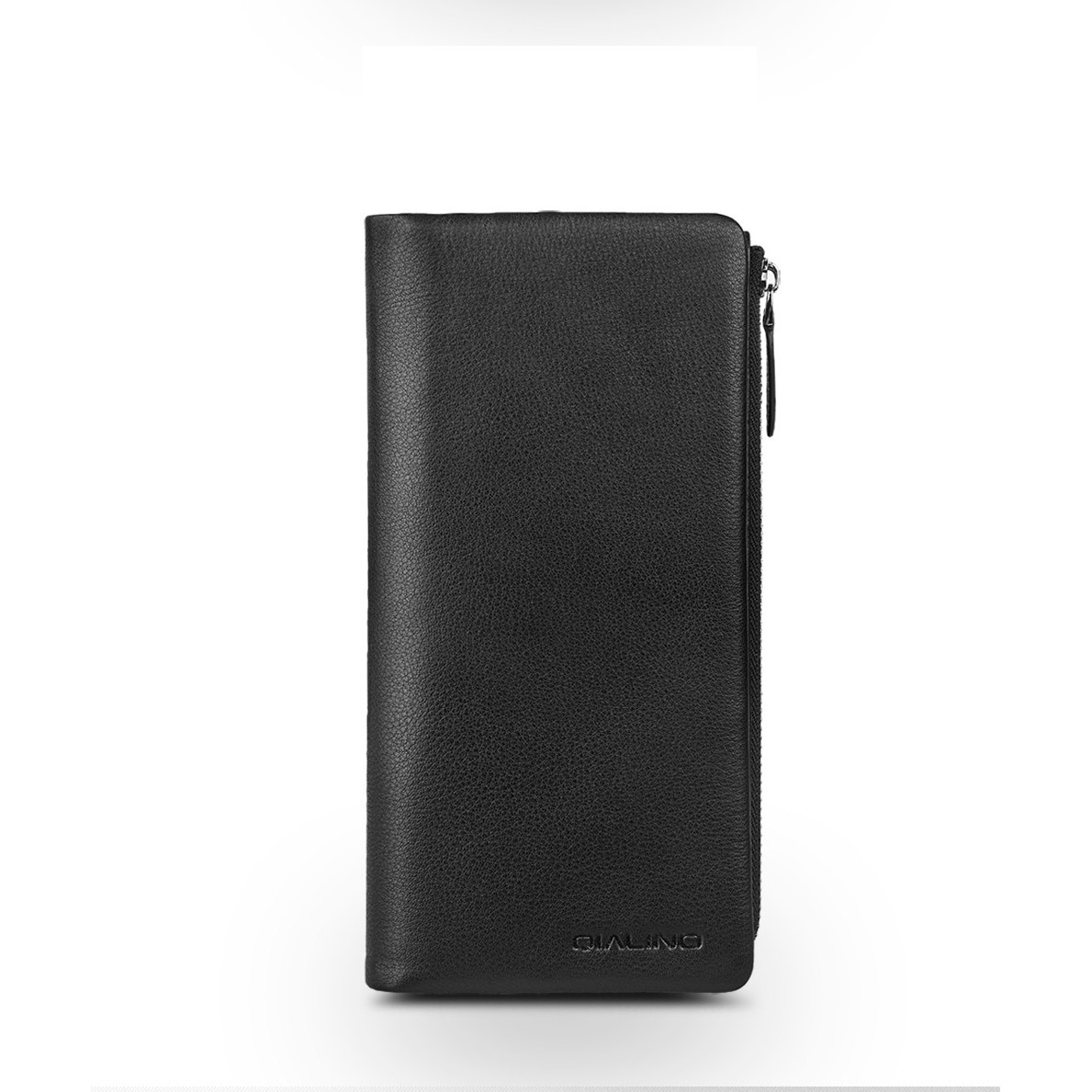 Portofel universal din piele vintage pentru telefoane pana in 6 inch - Qialino Vintage Wallet, culoare Negru