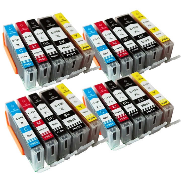 Kompatibilis tintapatron Canon PGI-150/CLI-151 K0323-0806-CJ6006, chippel, többszínű, PGI150 23ml / CLI151 12ml