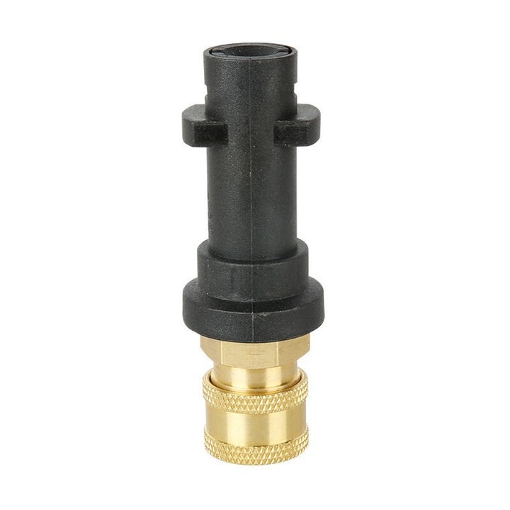 Adaptor pentru pistol de spalat cu presiune MIHX-7300852, cuplaj rapid 1/4" femela, compatibil Karcher K2/K3/K4/K5/K6/K7, negru/alama