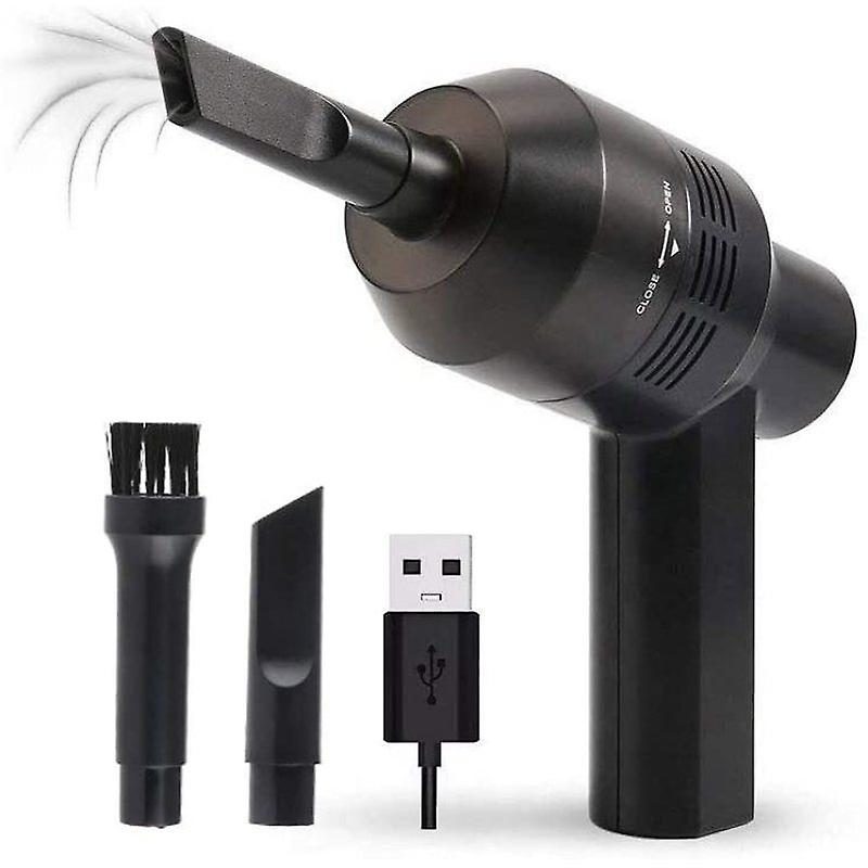 Mini aspirator pentru tastatura portabil K0403-emagCJ-20423, USB DC 5V 8W, ABS, negru, cu duze si perie, 162 g