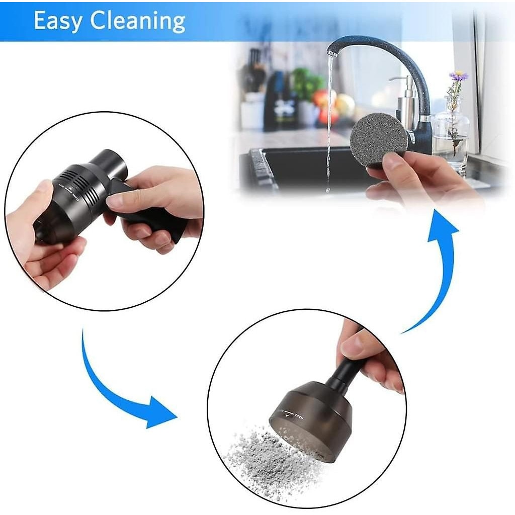 Mini aspirator pentru tastatura portabil K0403-emagCJ-20423, USB DC 5V 8W, ABS, negru, cu duze si perie, 162 g