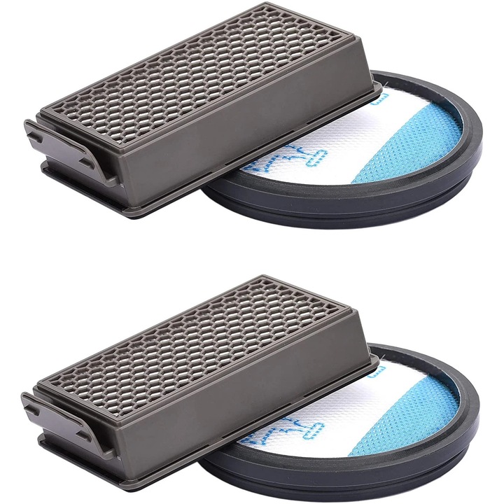 Filtre HEPA YANYXR BCS3231208, set pre-motor si filtre de evacuare compatibil Compact Power Cyclonic Rowenta/Moulinex/Tefal, gri/bleu