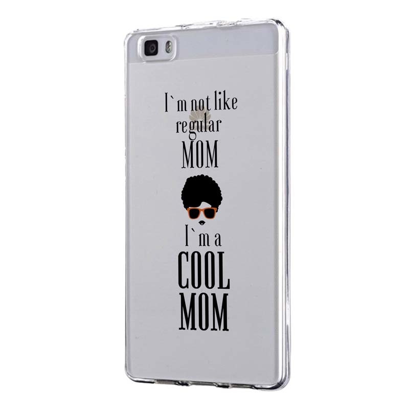 Husa Silicon, Transparent, Ultra Slim 0.3MM, Cool Mom, Huawei P8 LITE