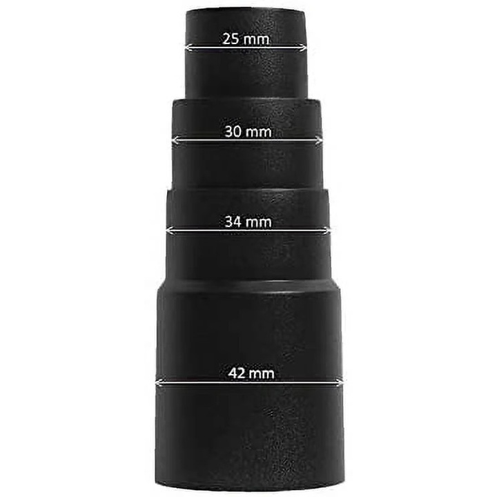 Adaptor pentru furtun aspirator YANYXR BCS3231216, set reductoare diam. int. 34.5/22.3 mm, O ext. 26.5/32.5/35.7 mm, negru