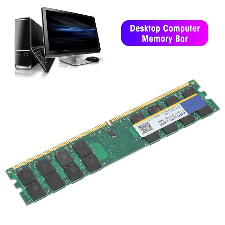 Memória RAM DDR2 4GB PC2-6400 (800 MHz) 1.8V, 240 tűs, asztali számítógéphez, kód K0323-0720-CJ15575