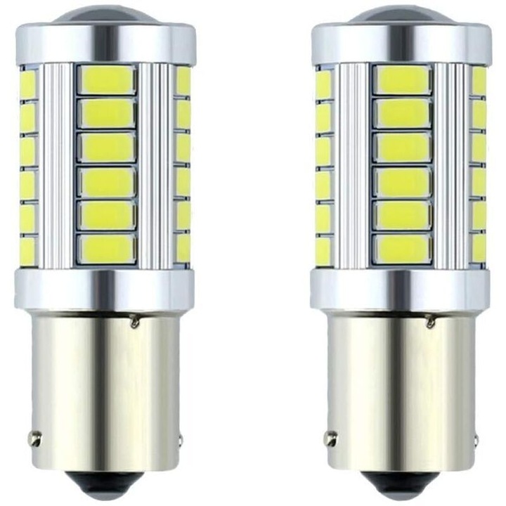 Bec LED 1156 BA15S (P21W) MIHX-7302883, 33 x SMD 5730, 5W, fehér, hátsó helyzetjelzőhöz