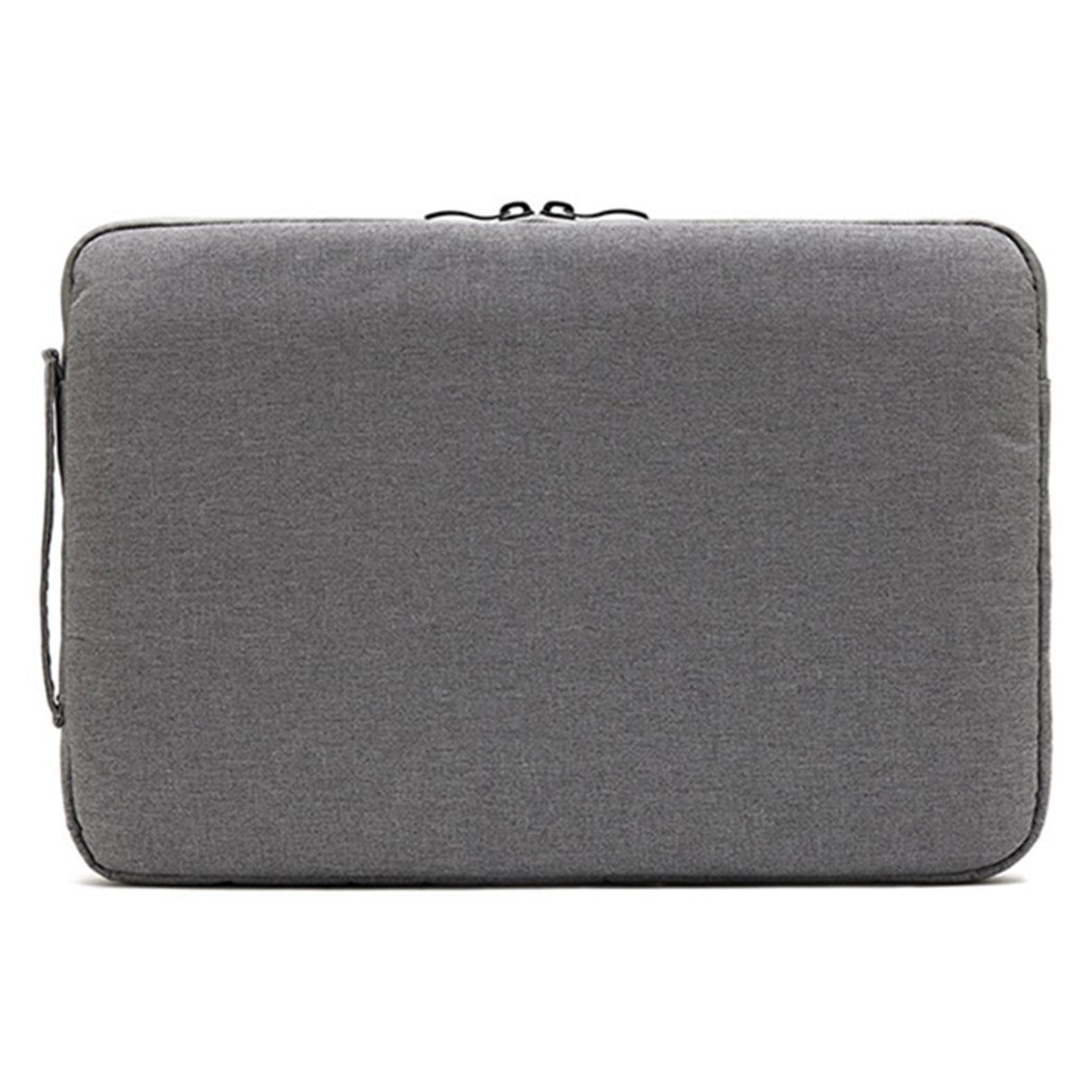 Husa pentru laptop din poliester, multi-strat cu protectie 360% si buzunare frontale, fermoar metalic, gri, 14 inch (390 x 275 mm)