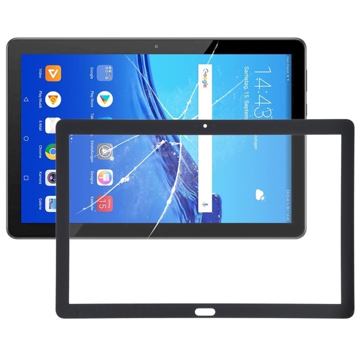 Huawei MediaPad T5 AGS2-AL03/AGS2-AL09 (LTE) előlapi üveg, csere, fekete, K0403-emagCJ-32896 kód
