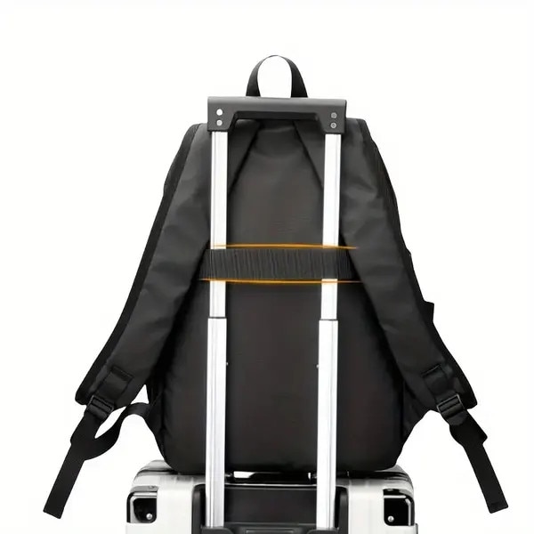 Rucsac business din Oxford cu compartiment pentru laptop, capacitate mare, curele reglabile, compatibil cu troler, gri