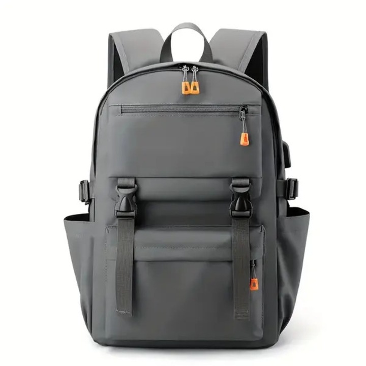 Rucsac business din Oxford cu compartiment pentru laptop, capacitate mare, curele reglabile, compatibil cu troler, gri