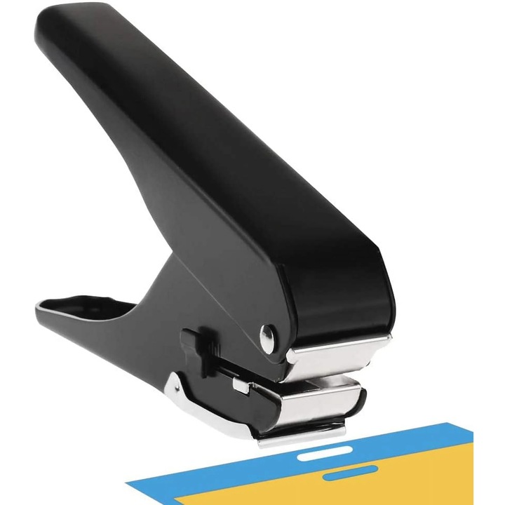 Perforator fante pentru carduri ID ZYBLSSBB LSM2xh1060-BCS0332058, dimensiune fanta 15 x 4 mm, capacitate 10 foi, negru, 149 x 43 x 25 mm
