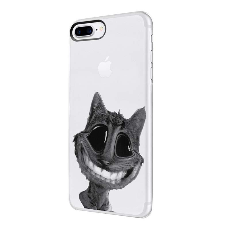 Husa Silicon, Transparent, 0.5MM, Crazy Cat, Apple iPhone 7/8 Plus