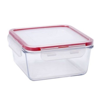 Caserola patrata din sticla termorezistenta 1 Litru, capac plastic Caserola patrata din sticla termorezistenta 1 Litru, capac plastic
