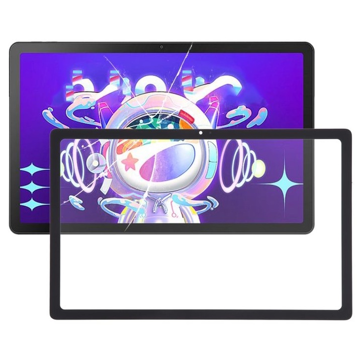 Elülső üvegcsere Lenovo Tab M10 Plus (3. generáció) TB-125FU/TB-128FU/TB-128XU készülékhez, fekete, P/N K0403-emagCJ-32910
