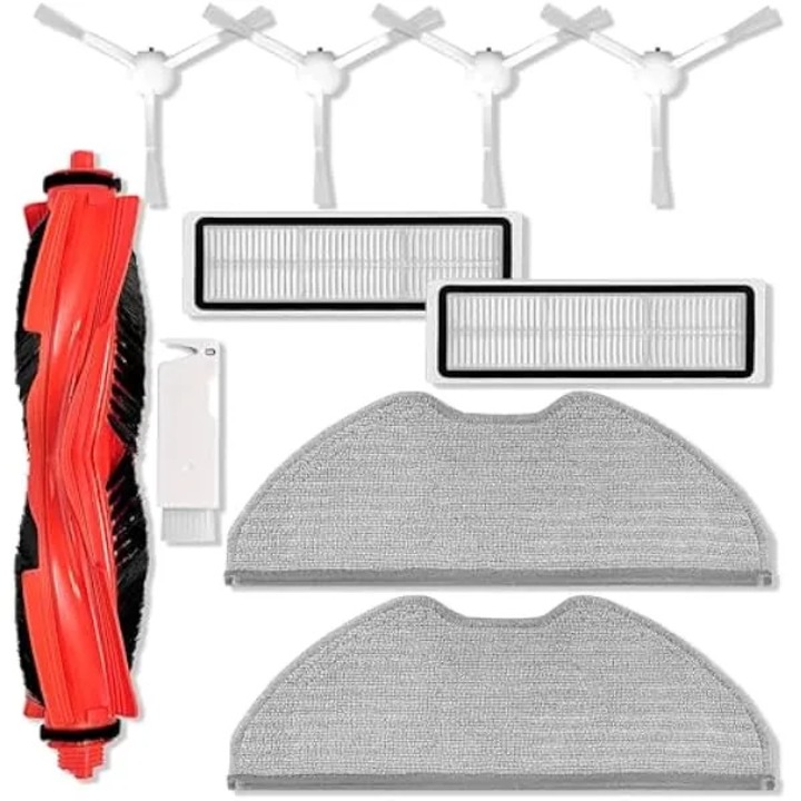 Set accesorii de schimb compatibil cu Robor S40C (E101) K0569-260806-607-AMC, 1 perie principala, 4 perii laterale, 2 filtre HEPA, 2 lavete microfibra, 1 unealta de curatare, multicolor