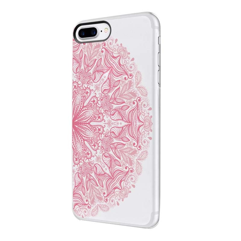 Husa Silicon, Transparent, Ultra Slim 0.3MM, Lace Pink, Apple iPhone 7 Plus / 8 Plus