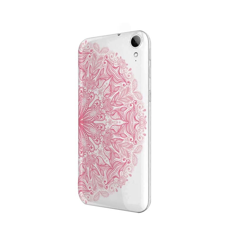Husa Silicon, Transparent, Ultra Slim 0.3MM, Lace Pink, HTC Desire 825