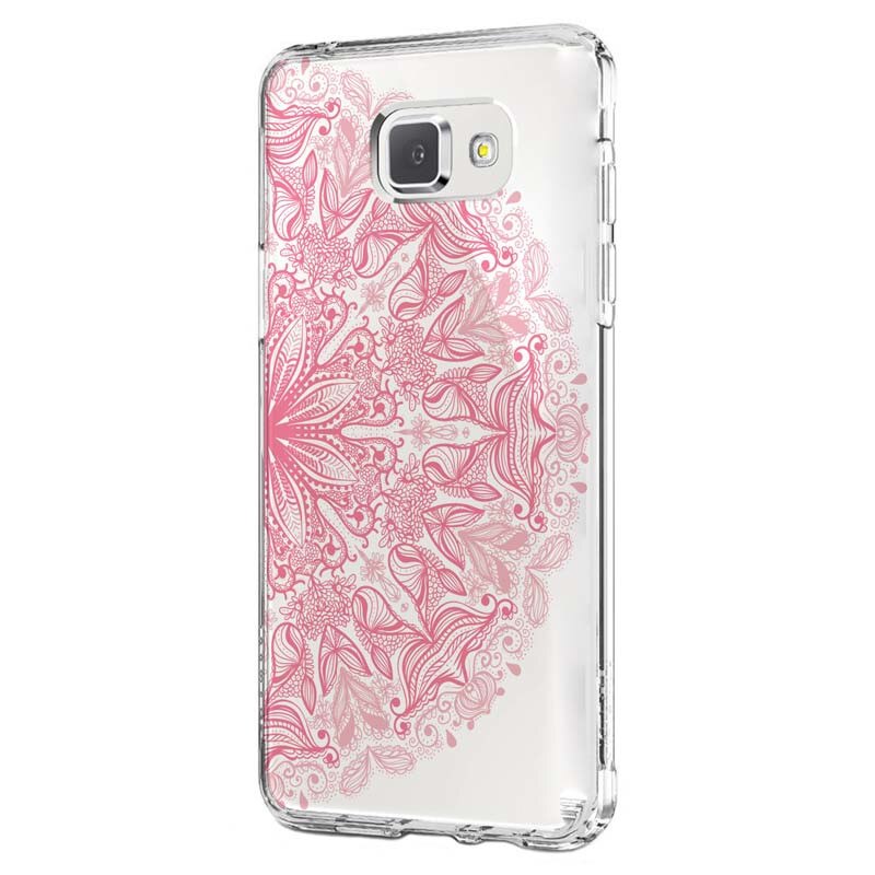 Husa Silicon, Transparent, 0.5MM, Lace Pink, Samsung Galaxy A3 2017
