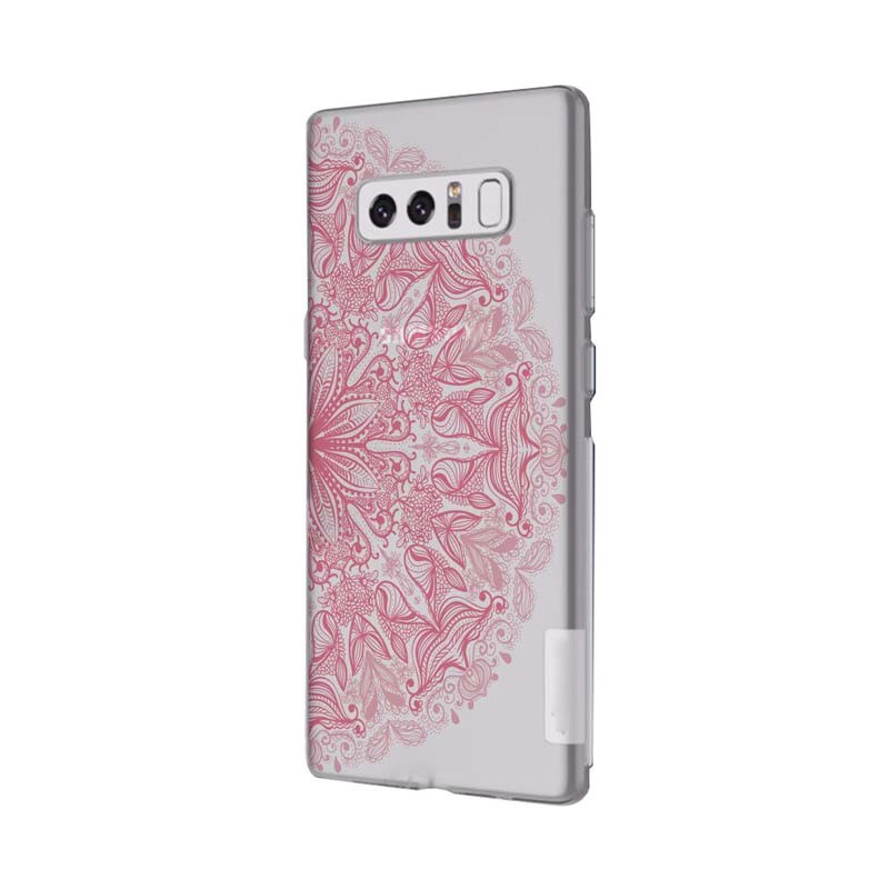 Husa Silicon, Transparent, Ultra Slim 0.3MM, Lace Pink, Samsung Galaxy Note 8