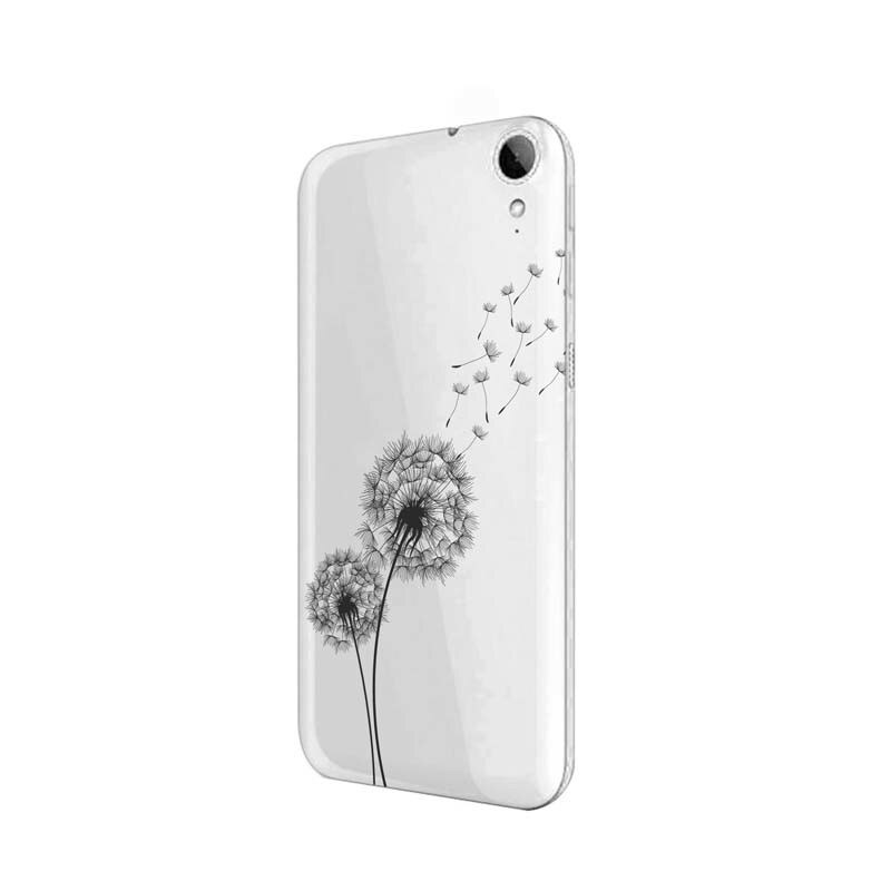 Husa Silicon, Transparent, Ultra Slim 0.3MM, Dandelion, HTC Desire 825