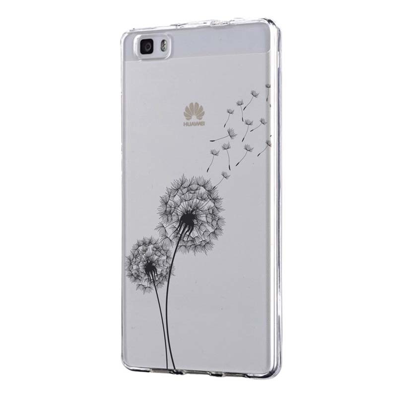 Husa Silicon, Transparent, Ultra Slim 0.3MM, Dandelion, Huawei P8 LITE