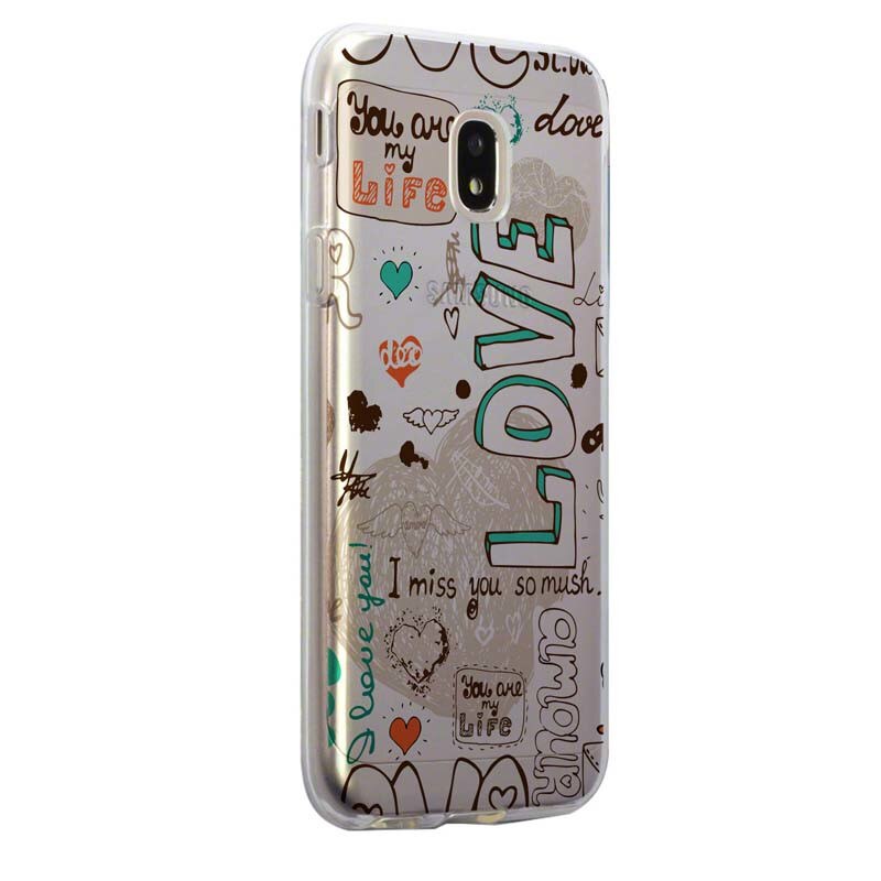 Husa Silicon, Transparent, Ultra Slim 0.3MM, Love February, Samsung Galaxy J7 2017