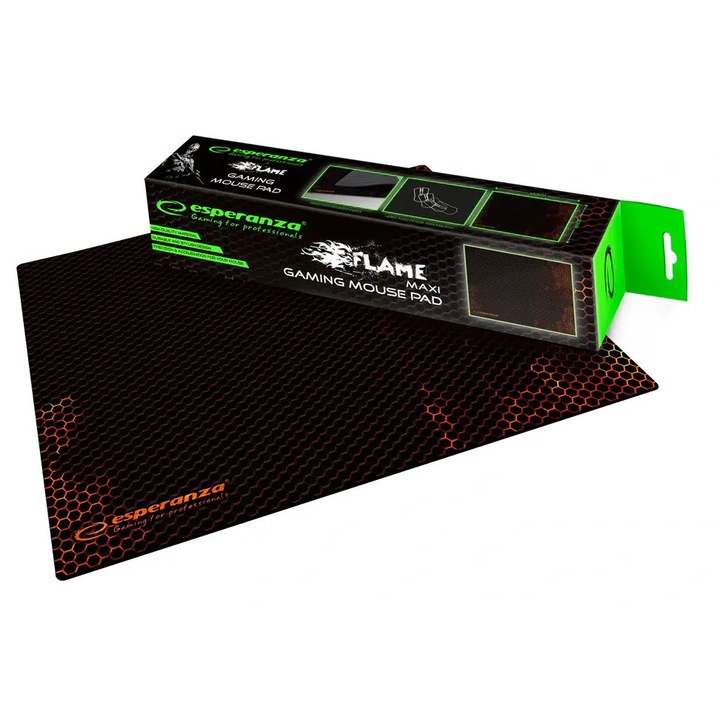 Mouse pad gaming, iluminare RGB, 10 moduri, suprafata optimizata, baza antialunecare, 350 x 250 x 8 mm, Negru