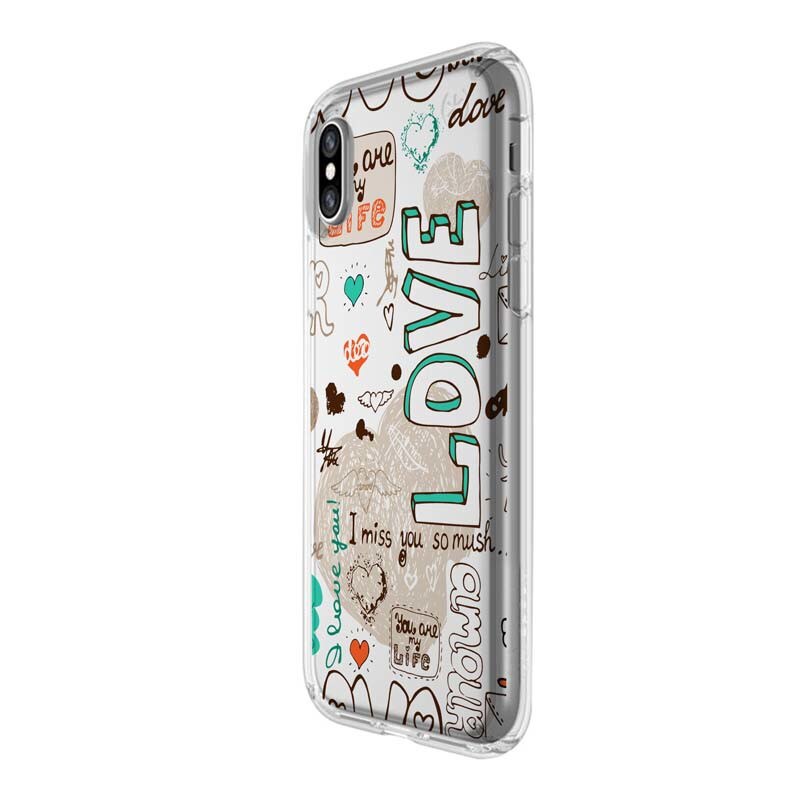 Husa Silicon, Transparent, Slim, I Love You, Sony XA1 Plus
