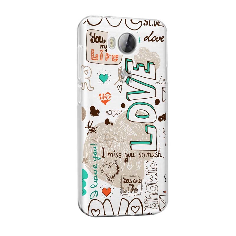 Husa Silicon, Transparent, Slim, I Love You, Huawei Honor 4A