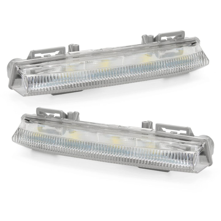 LED лампа за предни дневни светлини (DRL)/фарове за мъгла за Mercedes‑Benz A2049068900/A2049069000, съвместима с C‑Class W204 / E‑Class W212 / SLK R172, прозрачна леща, 6000K