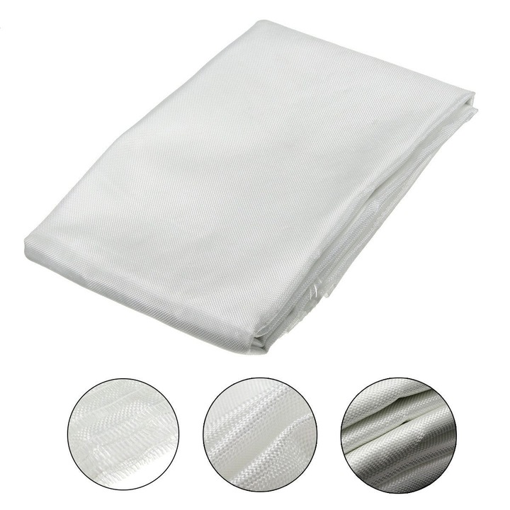 Üvegszálas szövet K0323-0806-CJ11746, sima szövésű, 170 g/m², fehér, 127 x 370 cm
