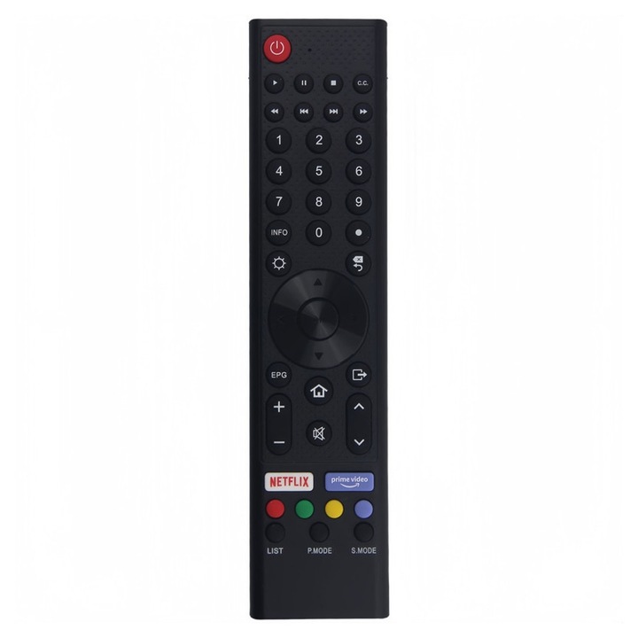 Telecomanda universala pentru TV emag01-WT9259, compatibila Chiq/Aiwa/Kogan, butoane Netflix/Prime Video, negru