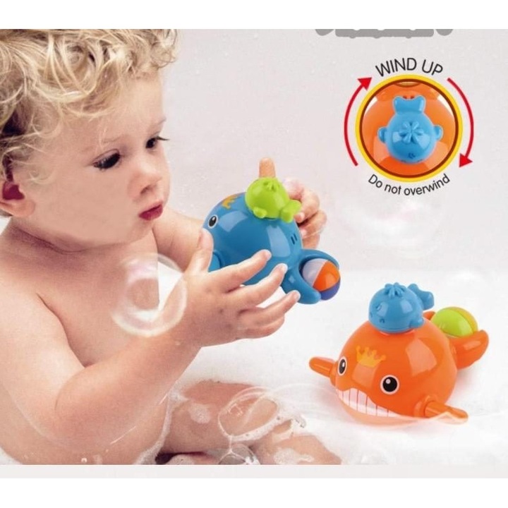K0403-emagCJ-21800 bálnás fürdőjáték, BPA-mentes, kék/narancssárga
