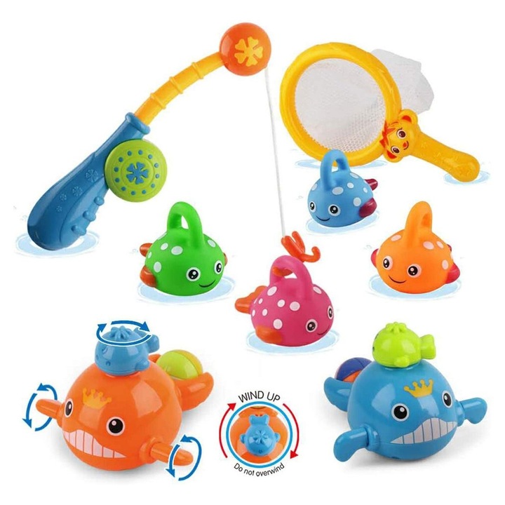 K0403-emagCJ-21800 bálnás fürdőjáték, BPA-mentes, kék/narancssárga