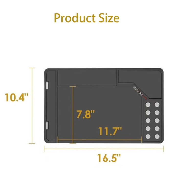 Saltea de curatare arme k0441-0720-QHeamg202984, cauciuc antiderapant, magnetizata pentru pistoale si pusti, rezistenta la solventi, negru, 16.5 x 10.4 in (42 x 26.4 cm)