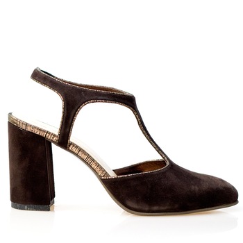 Pantofi-sandale dama, Thea Visconti,maron camoscio cu keder,toc 7,5 cm, Maron Pantofi-sandale dama, Thea Visconti,maron camoscio cu keder,toc 7,5 cm, Maron