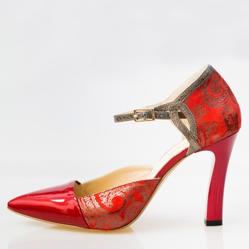 Pantofi-sandale dama, Thea Visconti, rosu/rosu arabesque, toc 9 cm, Rosu Pantofi-sandale dama, Thea Visconti, rosu/rosu arabesque, toc 9 cm, Rosu