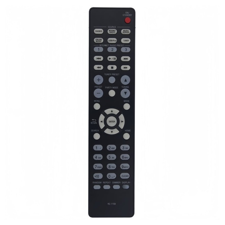 Telecomanda inlocuitoare pentru amplificator Denon RC-1159, model emag01-WT2109, butoane rezistente la apa, carcasa anti-soc, negru