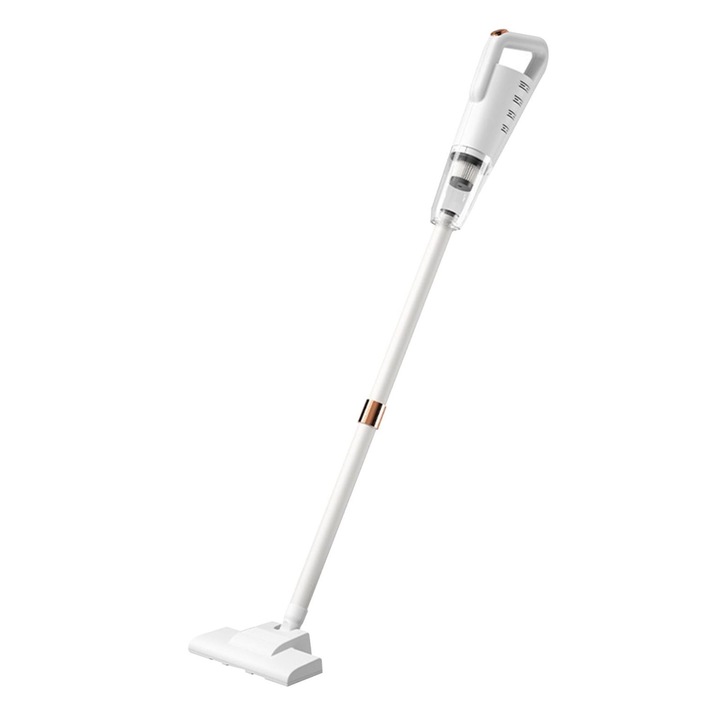 Aspirator vertical fara fir k0441-0721-QHeamg212542, 120W, 1+3 capete de curatare, baterie inclusa, montaj pe perete, alb